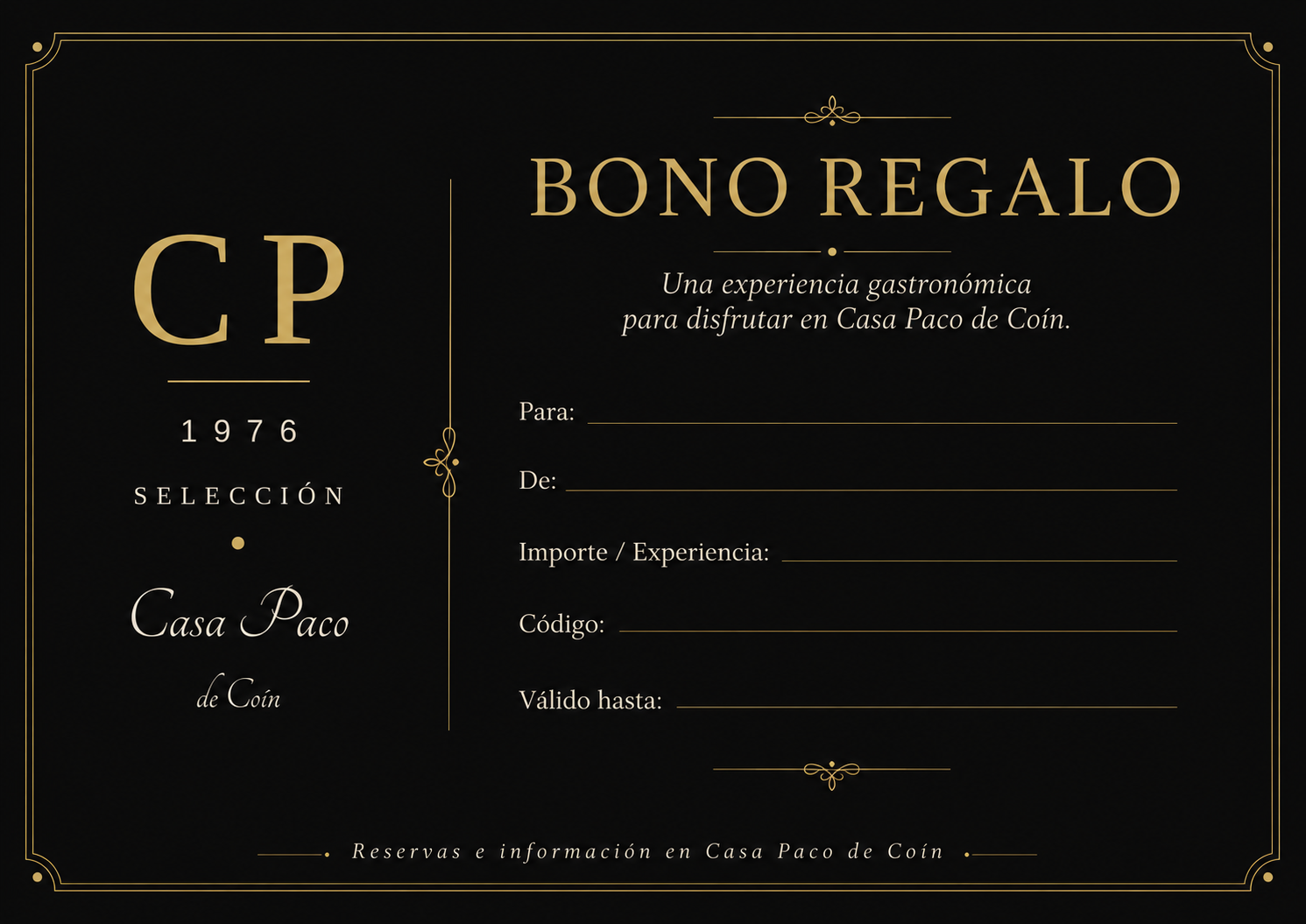 Bono Regalo Flexible — 100 / 150 / 200 €